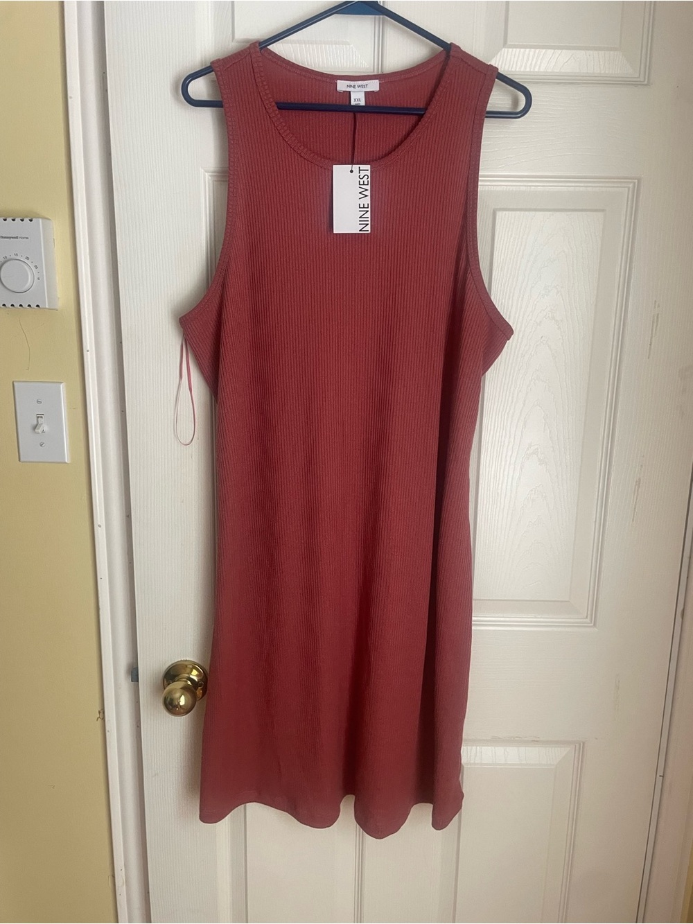 Nine West Mauve Ribbed Sleeveless Dress